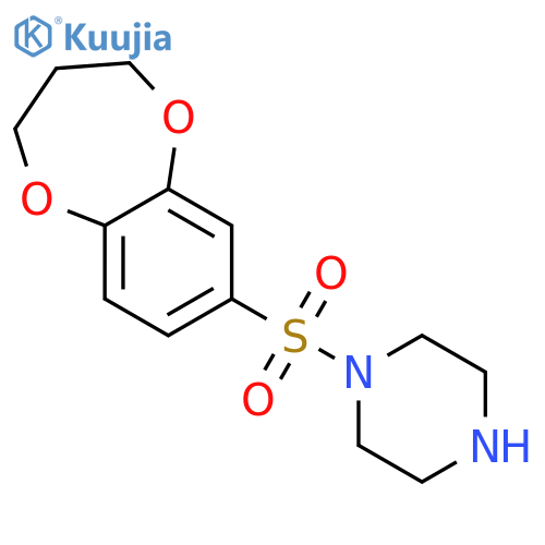 1-(3,4-dihydro-2H-1,5-benzodioxepine-7-sulfonyl)piperazine structure