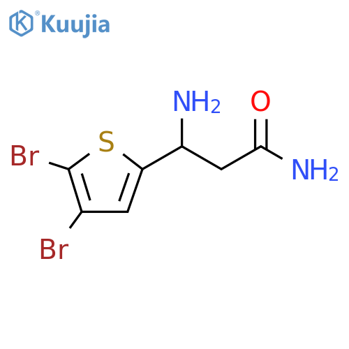 3-Amino-3-(4,5-dibromothiophen-2-yl)propanamide structure