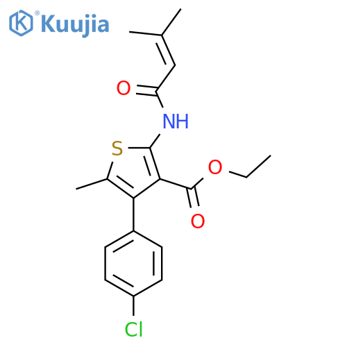 Ethyl 4-(4-chlorophenyl)-5-methyl-2-(3-methylbut-2-enamido)thiophene-3-carboxylate structure