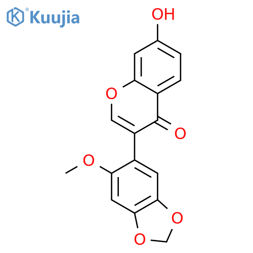 7-hydroxy-3-(6-methoxy-1,3-benzodioxol-5-yl)-4H-chromen-4-one structure
