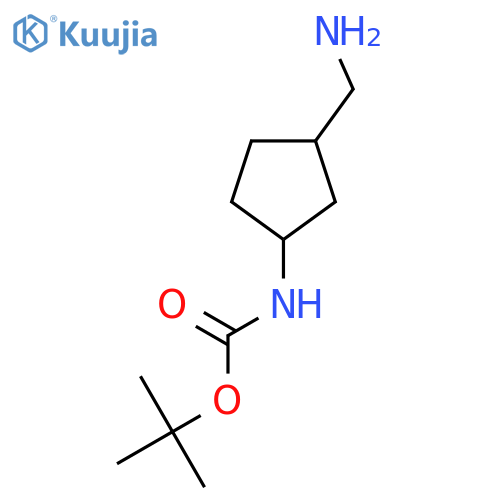 tert-butyl N-[(1S,3R)-3-(aminomethyl)cyclopentyl]carbamate structure