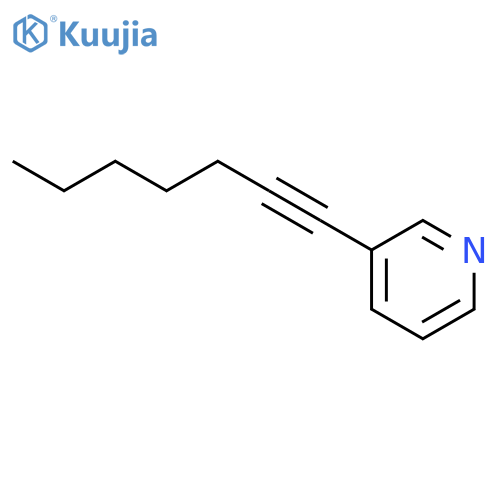 Pyridine, 3-(1-heptynyl)- structure