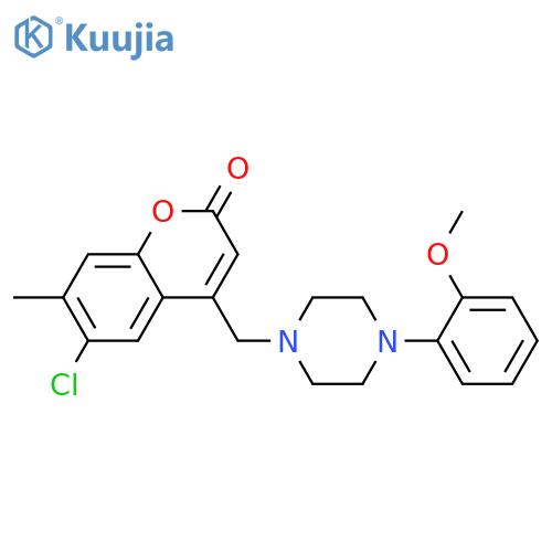 6-chloro-4-{4-(2-methoxyphenyl)piperazin-1-ylmethyl}-7-methyl-2H-chromen-2-one structure
