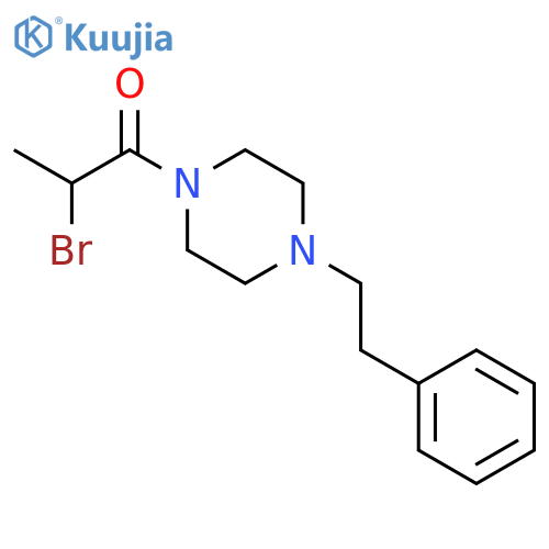 PIPERAZINE, 1-(2-BROMO-1-OXOPROPYL)-4-(2-PHENYLETHYL)- structure