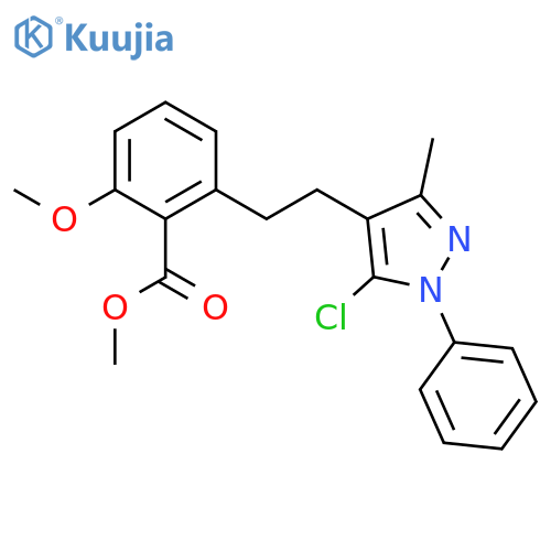 methyl 2-[2-(5-chloro-3-methyl-1-phenyl-pyrazol-4-yl)ethyl]-6-methoxy-benzoate structure
