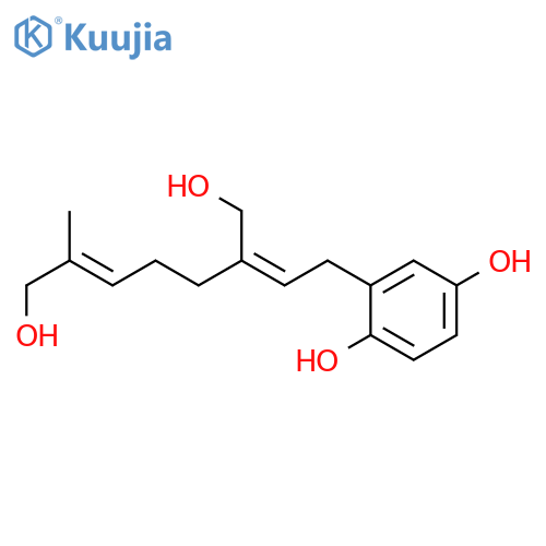2-[8-Hydroxy-3-(hydroxymethyl)-7-methyl-2,6-octadienyl]-1,4-benzenediol structure