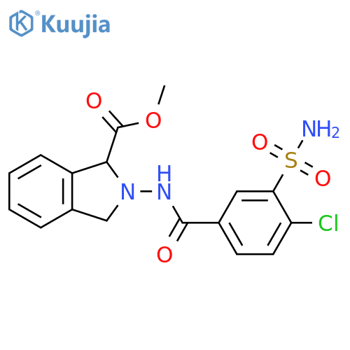 Methyl 2-[[3-(aminosulfonyl)-4-chlorobenzoyl]amino]-2,3-dihydro-1H-isoindole-1-carboxylate structure