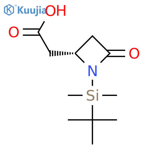 2-AZETIDINEACETIC ACID, 1-[(1,1-DIMETHYLETHYL)DIMETHYLSILYL]-4-OXO-, (S)- structure