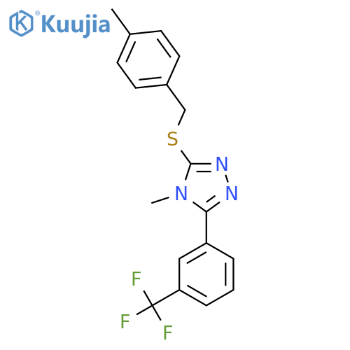 4-Methyl-3-[(4-methylphenyl)methylsulfanyl]-5-[3-(trifluoromethyl)phenyl]-1,2,4-triazole structure