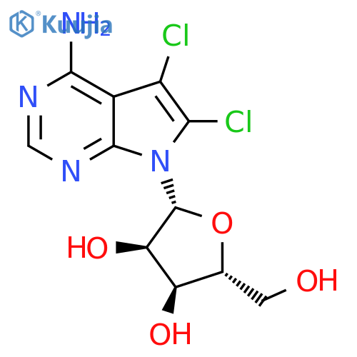 5,6-dichloro-7-(beta-D-ribofuranosyl)-7H-pyrrolo[2,3-d]pyrimidin-4-amine structure
