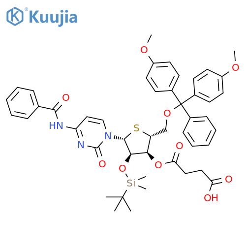 Cytidine, N-benzoyl-5′-O-[bis(4-methoxyphenyl)phenylmethyl]-2′-O-[(1,1-dimethylethyl)dimethylsilyl]-4′-thio-, 3′-(hydrogen butanedioate) structure