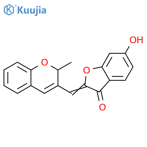 (2Z)-6-hydroxy-2-[(2-methyl-2H-chromen-3-yl)methylidene]-1-benzofuran-3-one structure