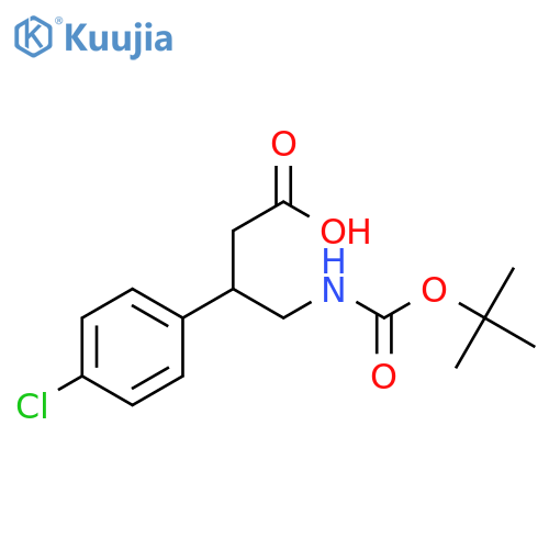 4-{(tert-butoxy)carbonylamino}-3-(4-chlorophenyl)butanoic acid structure