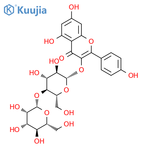 5,7-dihydroxy-2-(4-hydroxyphenyl)-4-oxo-4H-chromen-3-yl 4-O-beta-D-mannopyranosyl-beta-D-glucopyranoside structure