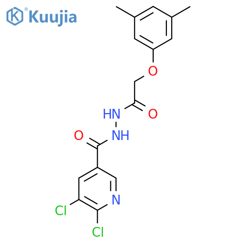 5,6-dichloro-N'-[2-(3,5-dimethylphenoxy)acetyl]pyridine-3-carbohydrazide structure