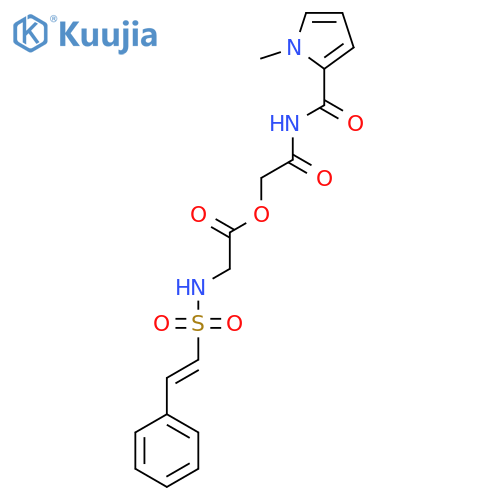 [(1-methyl-1H-pyrrole-2-carbonyl)carbamoyl]methyl 2-(2-phenylethenesulfonamido)acetate structure