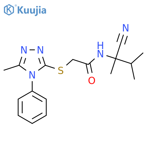 N-(1-cyano-1,2-dimethylpropyl)-2-[(5-methyl-4-phenyl-4H-1,2,4-triazol-3-yl)sulfanyl]acetamide structure