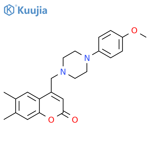 4-{4-(4-methoxyphenyl)piperazin-1-ylmethyl}-6,7-dimethyl-2H-chromen-2-one structure