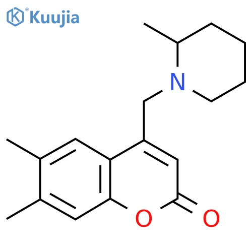 6,7-dimethyl-4-(2-methylpiperidin-1-yl)methyl-2H-chromen-2-one structure