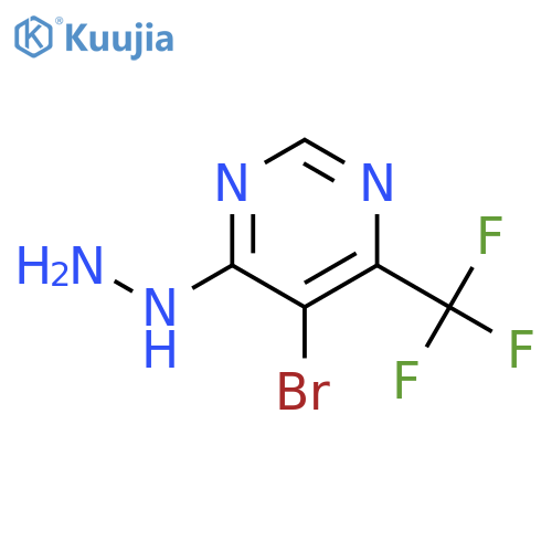 5-Bromo-4-hydrazinyl-6-(trifluoromethyl)pyrimidine structure