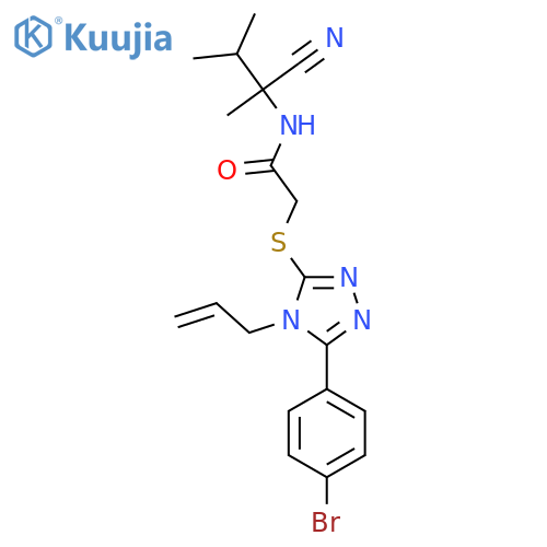 2-((4-Allyl-5-(4-bromophenyl)-4H-1,2,4-triazol-3-yl)thio)-N-(2-cyano-3-methylbutan-2-yl)acetamide structure