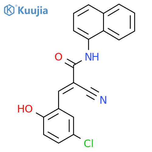 3-(5-chloro-2-hydroxyphenyl)-2-cyano-N-(naphthalen-1-yl)prop-2-enamide structure