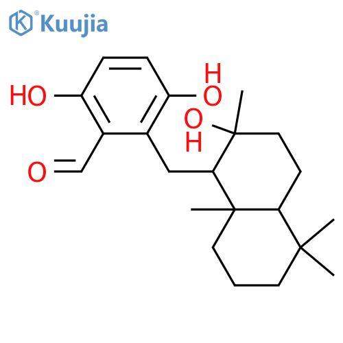 2-[[(1S,4aR)-Decahydro-2β-hydroxy-2,5,5,8aα-tetramethylnaphthalen-1-yl]methyl]-3,6-dihydroxybenzaldehyde structure