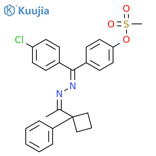 4-((4-Chlorophenyl)((1-(1-phenylcyclobutyl)ethylidene)hydrazono)methyl)phenyl methanesulfonate structure
