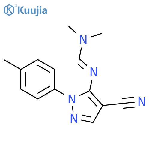 N'-4-Cyano-1-(4-methylphenyl)-1H-pyrazol-5-yl-N,N-dimethyliminoformamide structure