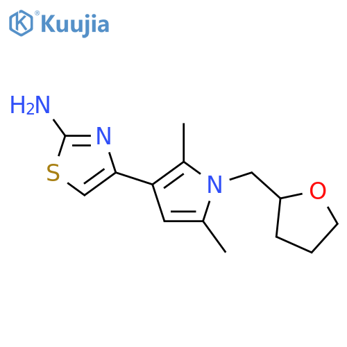 4-2,5-Dimethyl-1-(oxolan-2-ylmethyl)-1H-pyrrol-3-yl-1,3-thiazol-2-amine structure