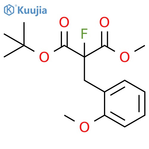 Propanedioic acid, fluoro[(2-methoxyphenyl)methyl]-, 1,1-dimethylethylmethyl ester structure