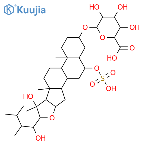 16,22-Epoxyergost-9(11)-ene-3,6,20,23-tetrol; (3β,5α,6α,16β,20R,22S,23S,24R)-form, 6-Sulfate, 3-O-β-D-glucuronopyranoside structure