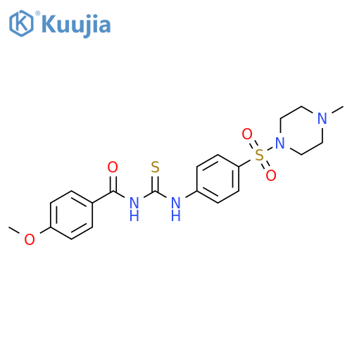 1-(4-methoxybenzoyl)-3-{4-(4-methylpiperazin-1-yl)sulfonylphenyl}thiourea structure