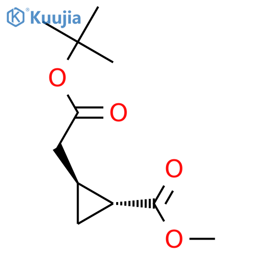 (1S,2R)-Methyl 2-(2-(tert-butoxy)-2-oxoethyl)cyclopropanecarboxylate structure