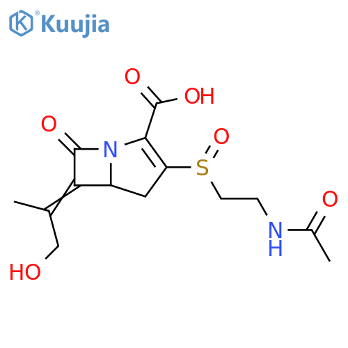 (5R)-3-[[2-(Acetylamino)ethyl]sulfinyl]-6-[(E)-2-hydroxy-1-methylethylidene]-7-oxo-1-azabicyclo[3.2.0]hept-2-ene-2-carboxylic acid structure