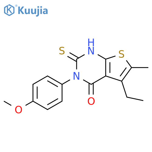 5-ethyl-3-(4-methoxyphenyl)-6-methyl-2-sulfanyl-3H,4H-thieno2,3-dpyrimidin-4-one structure