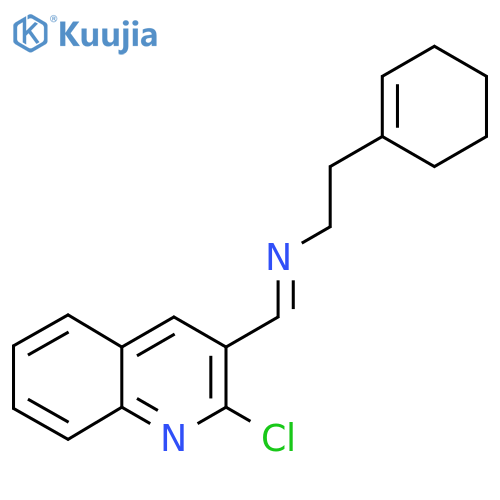 1-(2-chloroquinolin-3-yl)-N-[2-(cyclohexen-1-yl)ethyl]methanimine structure