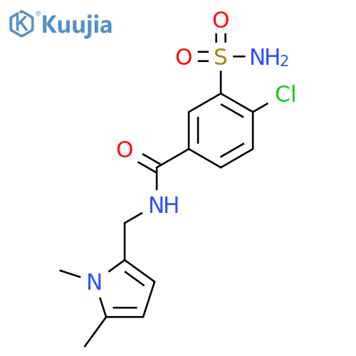 Benzamide, 3-(aminosulfonyl)-4-chloro-N-[(1,5-dimethyl-1H-pyrrol-2-yl)methyl]- structure