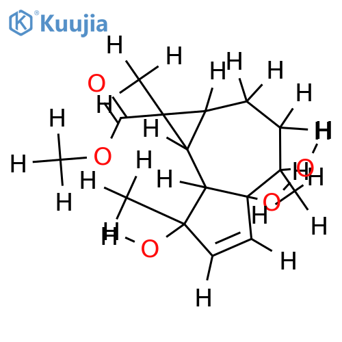 (1R*, 1aS*, 4R*, 7R*, 7aS*, 7b*, 5Z)-4,4a,7-trihydroxyaromadendr-5-en-8-oic acid methyl ester structure