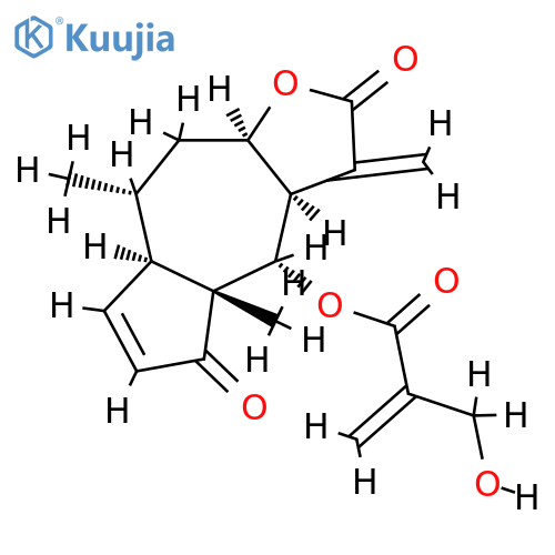 2-(Hydroxymethyl)propenoic acid [(3aR)-2,3,3a,4,4a,5,7aα,8,9,9aα-decahydro-4aβ,8α-dimethyl-3-methylene-2,5-dioxoazuleno[6,5-b]furan-4α-yl] ester structure