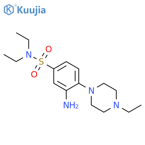 3-amino-N,N-diethyl-4-(4-ethylpiperazin-1-yl)benzene-1-sulfonamide structure