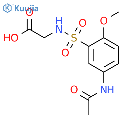 ({[5-(acetylamino)-2-methoxyphenyl]sulfonyl}amino)acetic acid structure