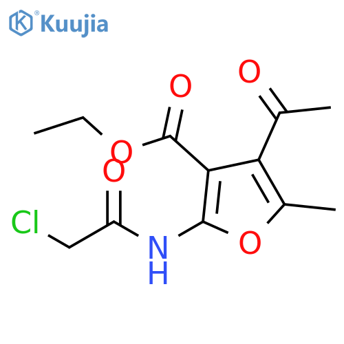 Ethyl 4-Acetyl-2-(2-chloroacetamido)-5-methylfuran-3-carboxylate structure