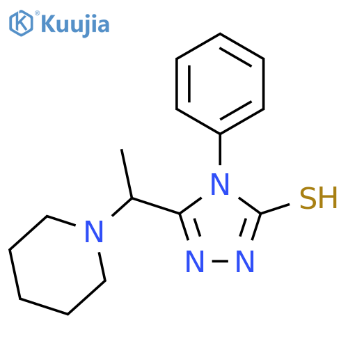 4-Phenyl-5-1-(piperidin-1-yl)ethyl-4H-1,2,4-triazole-3-thiol structure