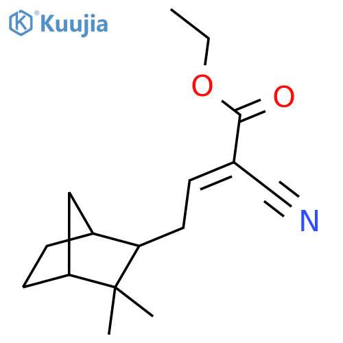 2-Butenoic acid,2-cyano-4-(3,3-dimethylbicyclo[2.2.1]hept-2-yl)-, ethyl ester structure