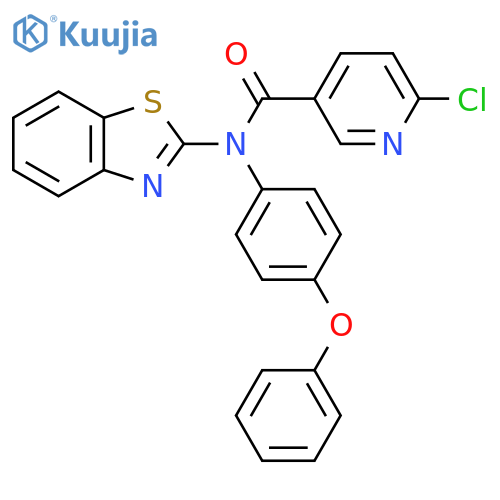 N-(1,3-benzothiazol-2-yl)-6-chloro-N-(4-phenoxyphenyl)pyridine-3-carboxamide structure