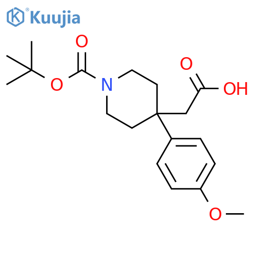 2-[1-(tert-Butoxycarbonyl)-4-(4-methoxyphenyl)piperidin-4-yl]acetic acid structure