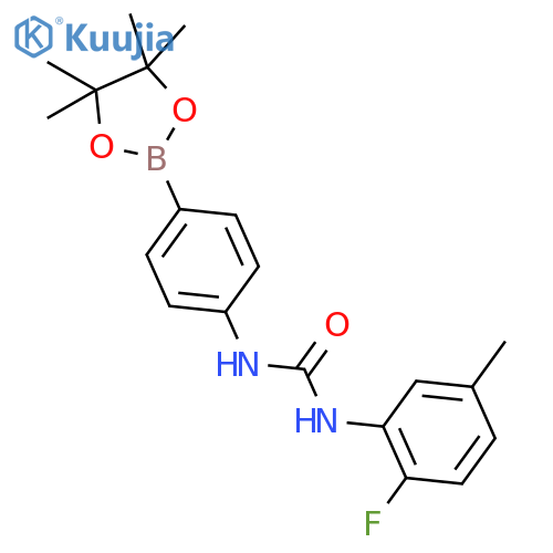 1-(2-Fluoro-5-methylphenyl)-3-(4-(4,4,5,5-tetramethyl-1,3,2-dioxaborolan-2-yl)phenyl)urea structure