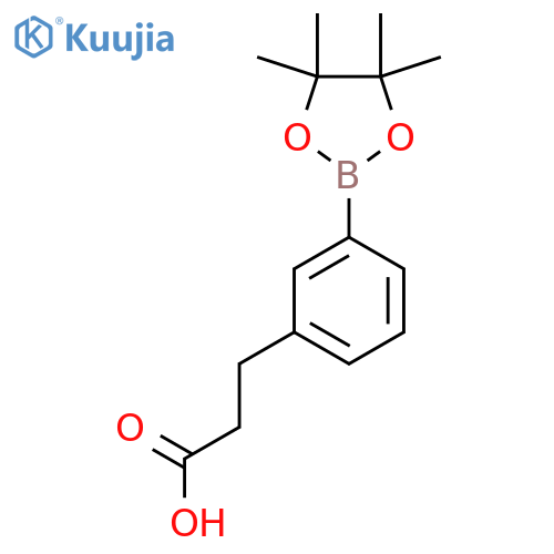 3-3-(4,4,5,5-tetramethyl-1,3,2-dioxaborolan-2-yl)phenylpropanoic acid structure