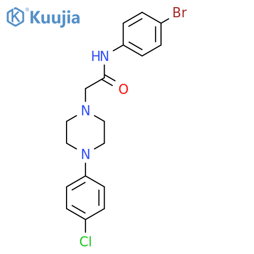 N-(4-bromophenyl)-2-4-(4-chlorophenyl)piperazin-1-ylacetamide structure